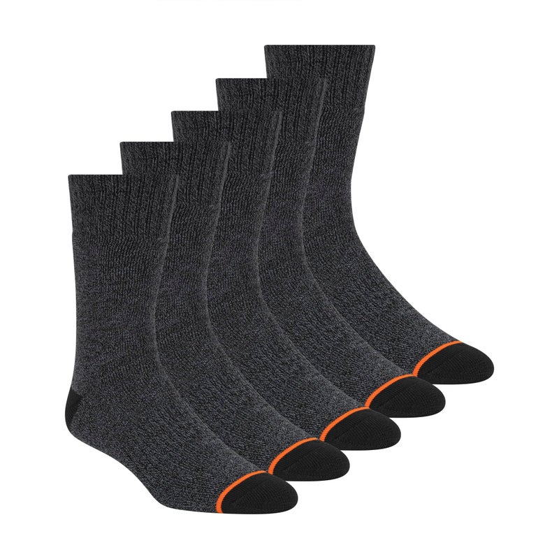 Weatherproof mens 5 Pack Thermal Crew Hiking Socks, Black, 10 13 US - Image 1